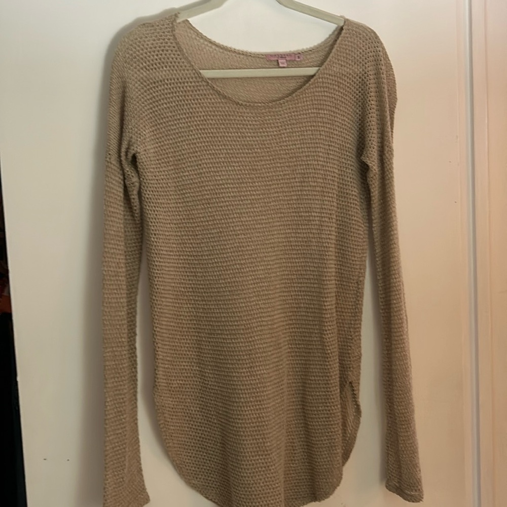 Calypso St. Barth Crocheted Long Sleeve Knit Top Sweater
